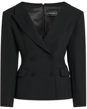 KARL LAGERFELD Karl Studio Wide Shoulder Blazer - Black