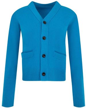 Sacai Gerippter Cardigan - Blau