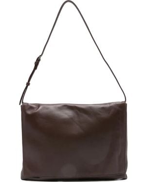 The Row Nan Leather Shoulder Bag - Brown