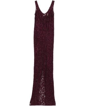 The New Arrivals Ilkyaz Ozel Aela Maxi-Jurk Verfraaid Met Pailletten - Paars
