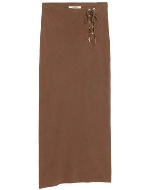 Zadig & Voltaire Side Slit Lace-Up Skirt - Brown