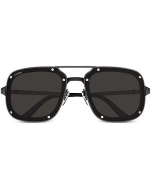 Cartier Pilot-Frame Sunglasses - Black