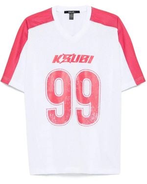 Ksubi Stinger Moto Boyfriend 99-Number Ribbed Jersey Top - Pink