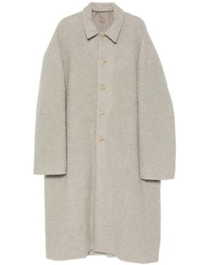 Rick Owens Brad Button-Up Wool Coat - White