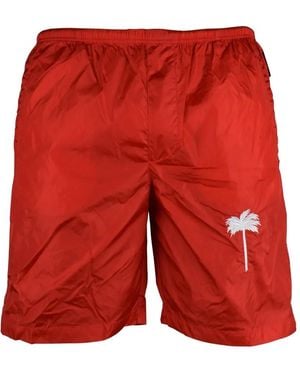Palm Angels Palm-Tree Embroidered Swim Shorts