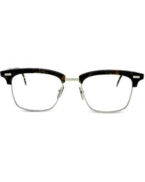 Thom Browne Tortoiseshell-Effect Glasses - Brown