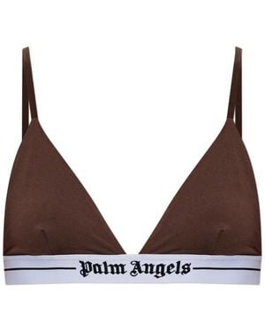 Palm Angels Logo-Band Triangle-Shape Bra - Brown