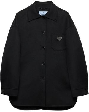 Prada トライアングルロゴ ジャケット - ブラック
