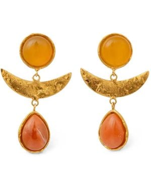 Sylvia Toledano Sunset Hängeohrringe Mit Onyx Und Jaspis - Orange