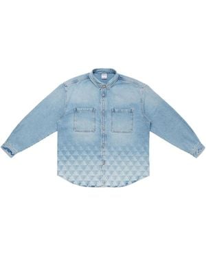 Marcelo Burlon Giacca-Camicia Denim Laser Cross - Blu