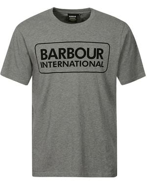 Barbour Katoenen T-Shirt Met Logodetail - Grijs