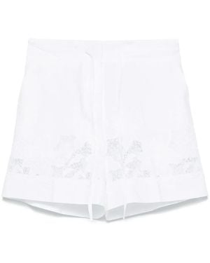 P.A.R.O.S.H. Shorts Cioccolato - Bianco