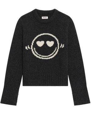 Zadig & Voltaire Intarsien-Pullover Aus Merinowolle - Schwarz
