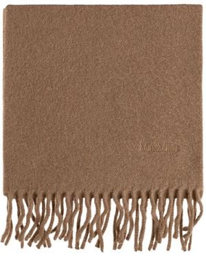 Max Mara Sciarpa Fragore Con Frange - Marrone