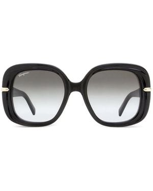 Ferragamo Eyewear Square-Frame Sunglasses - Black