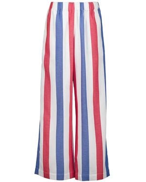 Marrakshi Life Striped Palazzo Trousers - White