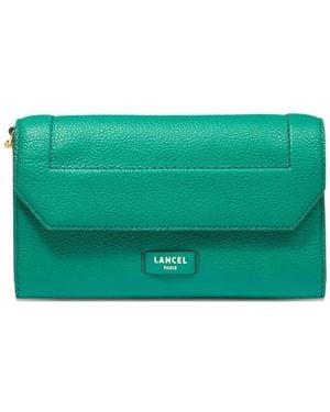 Lancel Chain-Strap Leather Wallet - Green
