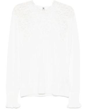 Ermanno Scervino Lace-Insert Blouse - White