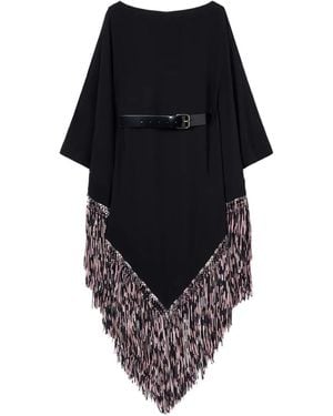 Emilio Pucci Belt-Embellished Fringe Kaftan - Black