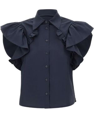 Kaos Ruffled Shirt - Blue