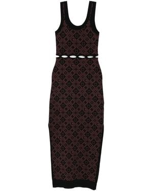 Nanushka Cut-Out Patterned Midi Dress - Purple