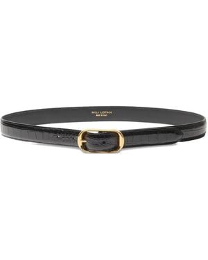 Nili Lotan Reine Embossed Buckle Belt - White