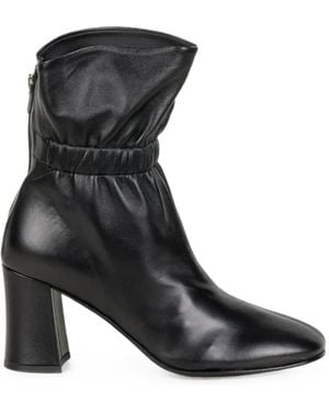 Napoleoni Bottines Zippées Pamela À Fronces - Black