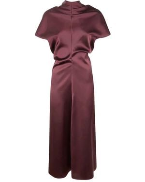 DR. HOPE Short-Sleeve Midi Dress - Purple