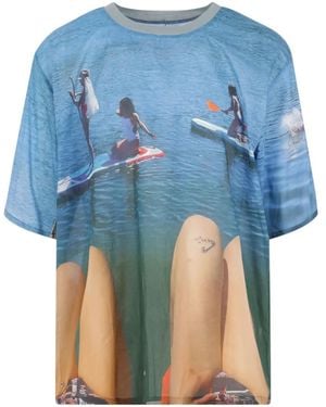 Bless Camiseta Con Motivo Fotográfico - Azul