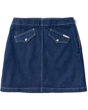 Nudie Jeans Elvy Western Denim Mini Skirt - Blue