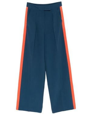 Patrizia Pepe Striped Fluid Trousers - Blue