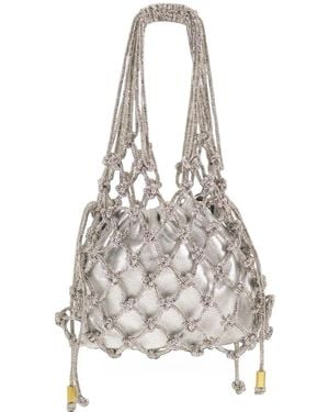 HIBOURAMA Carrie Crystal-Embellished Tote Bag - White