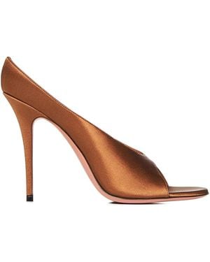 AMINA MUADDI Sandales Anok 105 Mm À Bout Ouvert - Marron