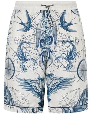 Philipp Plein Printed Shorts - Blue