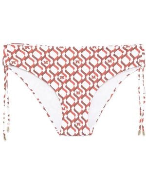Max Mara Sibilla Geometric-Pattern Bikini Bottoms - White