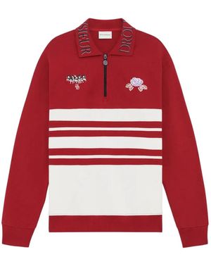 Drole de Monsieur Embroidered-Logo Striped Polo Shirt