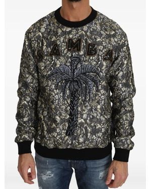 Dolce & Gabbana Samba Floral-Jacquard Sweatshirt - Grey