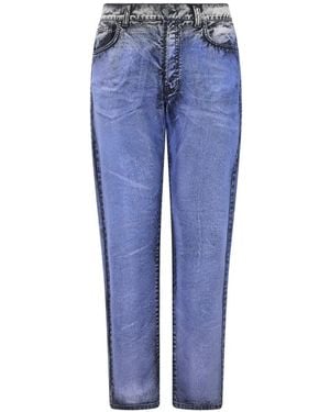 Moschino Logo-Patch Straight-Leg Jeans - Blue