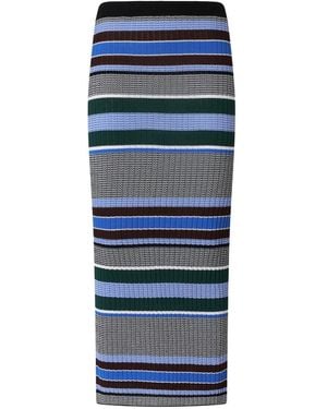 Pinko Striped Knitted Skirt - Blue