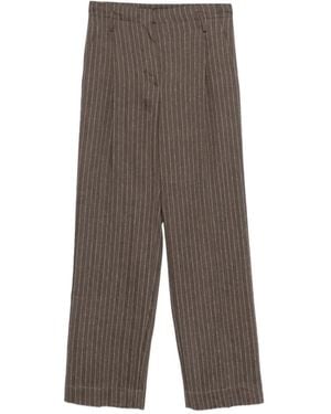 Antonelli Striped Trousers - Grey