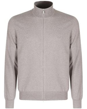 Tagliatore Raymond Zip-Up Knitted Sweater - Gray