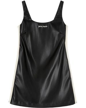 Palm Angels Leather Effect Track Dress - Black