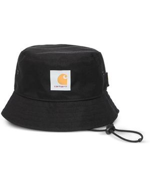 Carhartt Logo-Detail Bucket Hat - Black