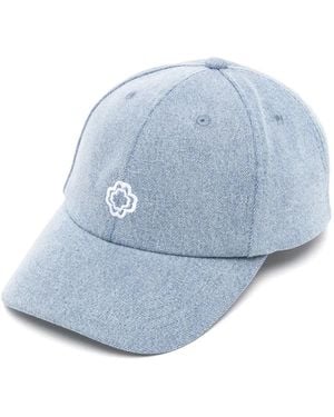 Maje Clover-Logo Denim Cap - Blue