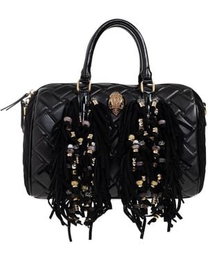 Kurt Geiger Kensington Boston Quilted Fringe Tote Bag - Black