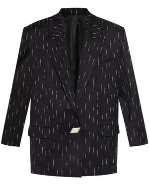 The Attico Single-Button Wool-Blend Blazer - Black
