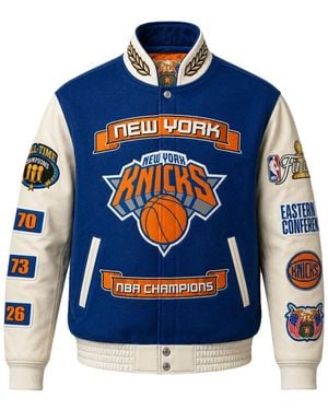 Jeff Hamilton New York Knicks 2026 Nba Bomber Jacket - Blue