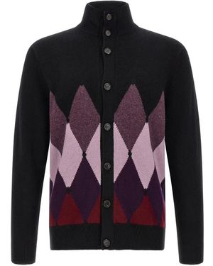 Ballantyne Cardigan Mit Rauten-Intarsie - Blau
