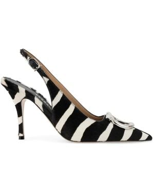 Ferragamo Maxi Gancini Slingback Pumps - White