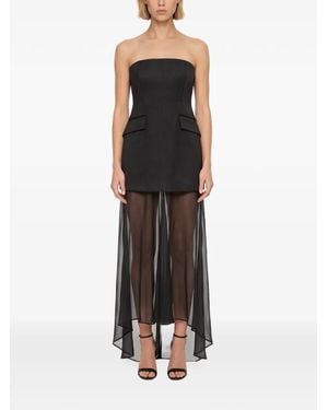 Sportmax Robe Bustier Longue À Jupe Superposée - Black